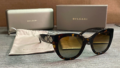 #ad New BVLGARI BV8214B Brown Polarized Diamante Jewel Crystal Sunglasses 8214