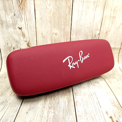#ad Ray Ban Gatto Eyeglasses Burgundy w Red Interior Hard Clam Shell CASE ONLY