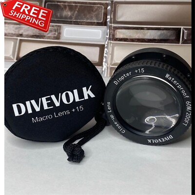 #ad Divevolk Macro 15 Lens Camera Lens Black 67mm Waterproof Closeup Lens $121.00