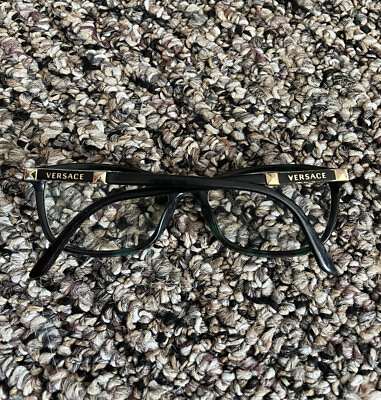 #ad Versace Spell Out Eyeglasses Glass Frame Model 3186 54 18 140 Gold And Black