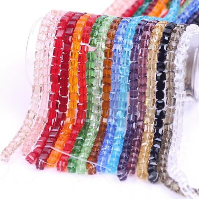 #ad Square Crystal Beads Faceted Glass Crystals 10mm Cube Bead DIY Jewelry Making