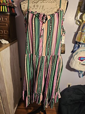 #ad Wrangler Retro Dress NWT Size Xlarge Multicolored Native Print
