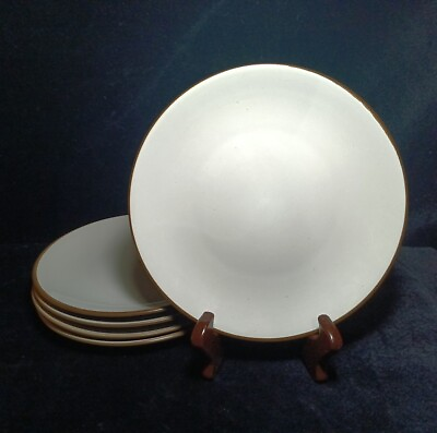 #ad 5 Emerald Salad Dessert Plate 8quot;W Brown White Plate