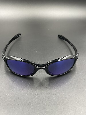 #ad Oakley XS Five Polished Black w Blue Iridium Lenses New