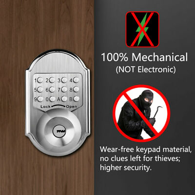 #ad Smart Lock Door Deadbolt Bravex Mechanical Deadbolt Keyless Entry w Handle