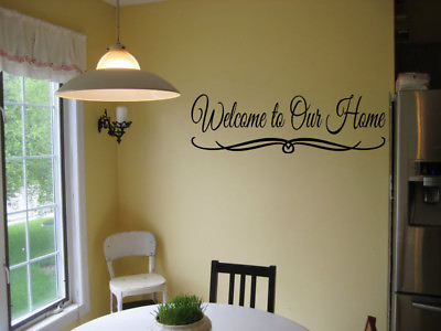 #ad WELCOME TO OUR HOME VINYL WALL DECAL QUOTE DESIGN LETTERING DECOR STICKER ENTRY