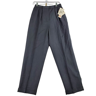#ad Vintage Lauren Ralph Lauren Dress Pants Women#x27;s 8 Gray Black 100% Wool Career
