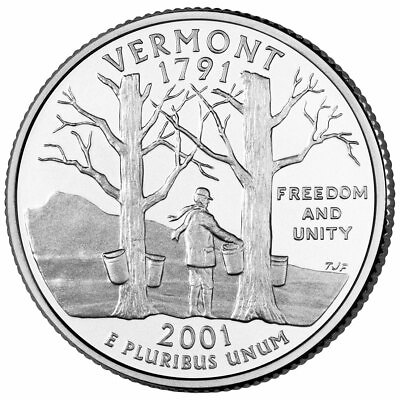 #ad 2001 P Vermont State Quarter