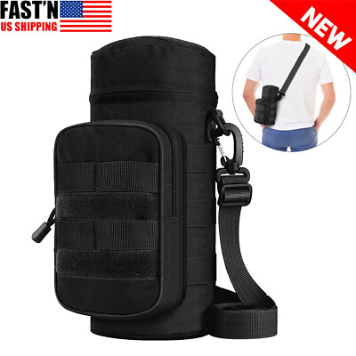 #ad Tactical Military Molle Water Bottle Pouch Holder Hiking Kettle Gear Pack Bags