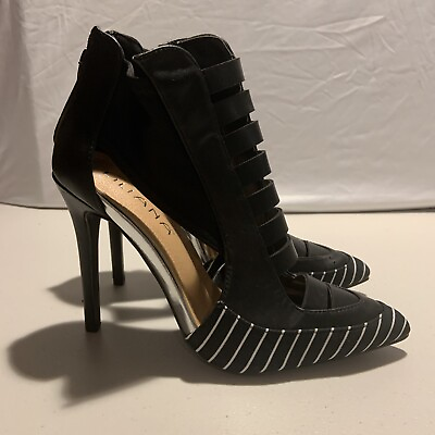 #ad Liliana Womens Pointy Toe Black Heels Women’s Size 5.5 D8