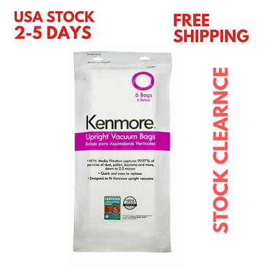#ad Kenmore 53294 Type O Vacuum Bags HEPA for Upright Vacuums Style 6 Pack pk NEW