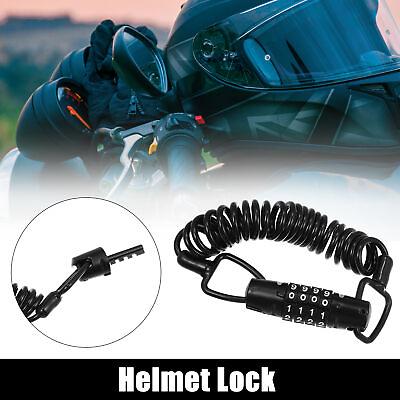 #ad Helmet Lock with Cable Combination 4 Digit Security Resettable Luggage Lock