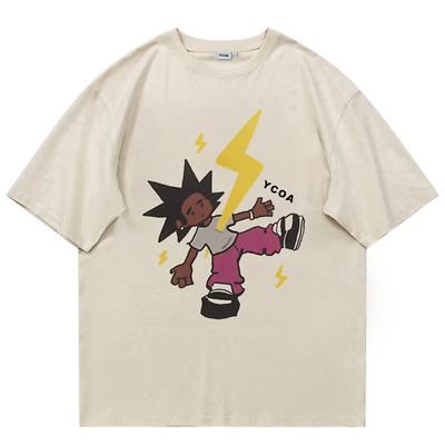 #ad Men Tshirt Oversized Cotton Short Sleeve Cartoon Summer Harajuku Hip Hop Graphic