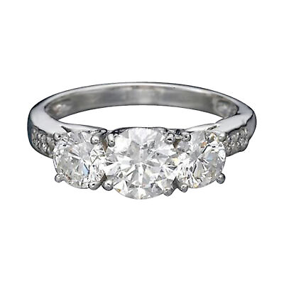 #ad 2.00 CT Classic Round Cut 3 Stone Diamond Engagement Ring 14K White Gold F I2 I3