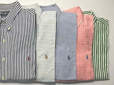 #ad Lot of 5 Ralph Lauren Long Sleeve Men’s Button Up Shirts L LARGE