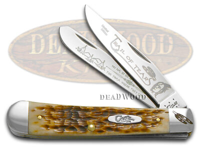 #ad Case xx Knives Trapper Trail of Tears Jigged Amber Bone 1 3000 Stainless CAT TT