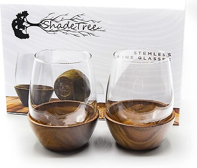 #ad MOTHER#x27;S DAY Stemless Wine Glasses By Shadetree Handmade Glass NEW