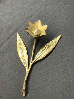 #ad Brass Lotus Flower Ashtray Missing Petals 9” Length