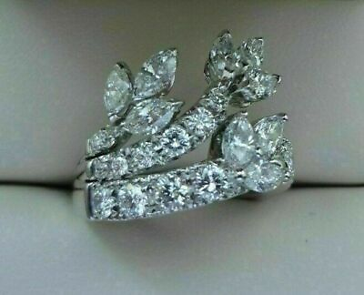 #ad Unique Wedding Engagement Leafy Style Ring 14K White Gold 2 Ct Simulated Diamond