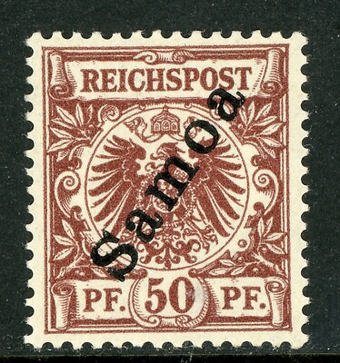 #ad Germany 1900 Samoa 50pf Red Brown Scott #56 MNH F363