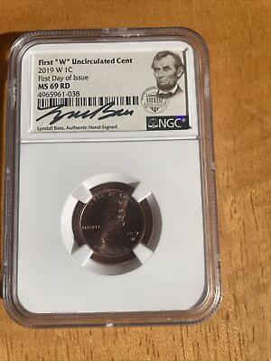 #ad 😮 2019 W 1C Lincoln Cent NGC MS69 RD First W Lyndall Bass 🤩 RARE Holder 🤩