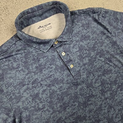 #ad Peter Millar Seaside Polo Shirt *Flaw Blue Floral Print Performance