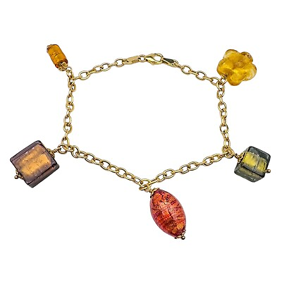 #ad 9ct Vintage Yellow Gold Charm Bracelet Hallmarked 7.5” 19cm