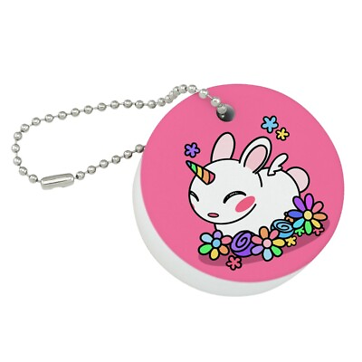 #ad Cute Unicorn Bunny Rabbit Rainbow Flowe Floating Keychain Round