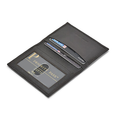 #ad RFID Blocking Slim Card Wallet Bifold Card Case Genuine Leather Front Pocket