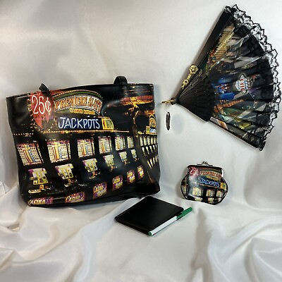 #ad Vegas Bag 10 in x 13 1 2in With Wallet Tablet And Small Change Purse Fan