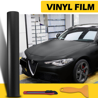 #ad Auto Accessories Matte Black Wrap Vinyl Film Car Interior Wrap Stickers w tools