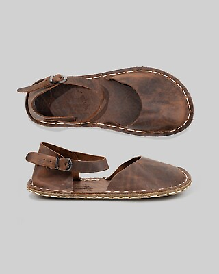 #ad BROWN Handmade BAREFOOT Sandals Leather Minimalist ShoesWomen Leather Barefoot