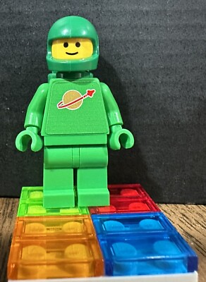 #ad LEGO Bright Green Spaceman W Classic Green Helmet Air Tank