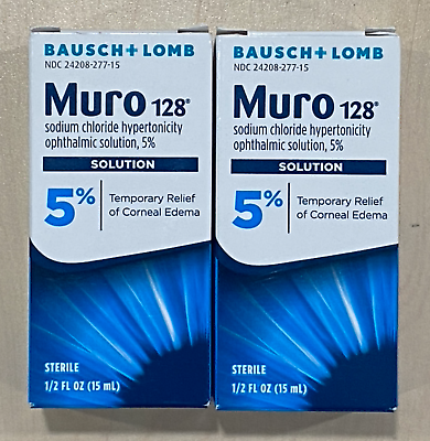 #ad 2 Pack MURO 128 Ophthalmic Solution 5% 0.5oz each EXP 02 2025