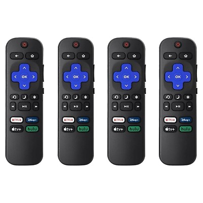 #ad Pack of 4 Replacement Remote Control For All Roku Tvs Not For Roku Stick Box