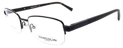 #ad Marcolin MA3026 002 Men#x27;s Eyeglasses Frames Half Rim 54 20 145 Black