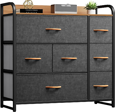 #ad Fabric Dresser with 7 Drawers Black Dresser amp; Chest of Drawers Storage Tower w