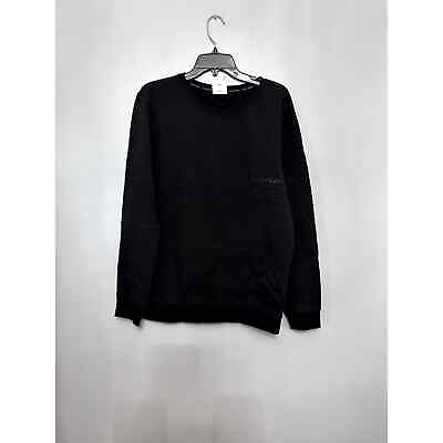 #ad Calvin Klein Mens Sweatshirt Black Pullover Long Sleeve Jewel Neck Logo M New