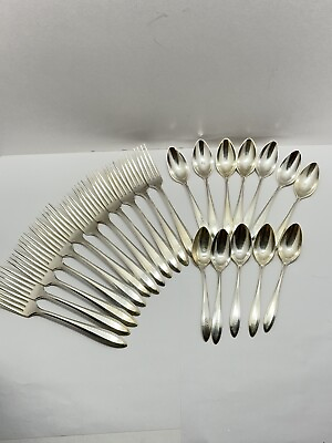 #ad Vintage Community Plate Silverware 12 Forks 12 Teaspoons 24 Piece Total