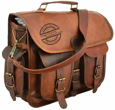 #ad Vintage Genuine Leather Satchel Shoulder Bag Messenger Laptop briefcase for Men