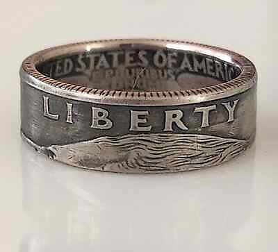 #ad Custom Made To Order Pick Your Year Liberty Coin Ring 1965 to 1998 Quarter