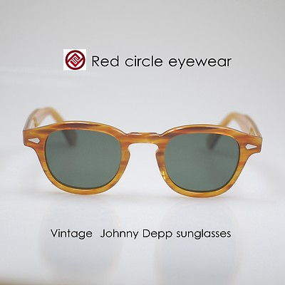 #ad Vintage G15 green polarized sunglasses mens 1960#x27;s blonde acetate glasses LARGE