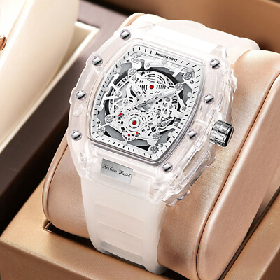#ad Transparent Men#x27;s Watch Fashion Quartz Wristwatch Luminous Waterproof watch
