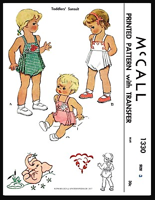 #ad McCall 1330 Pattern Unisex Romper Playsuit Toddler Boy Girl