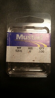 #ad 100 PACK NEW Mustad Bronze Bait Hook 92641 Size 6 100 Pack Special 2 slice shaft