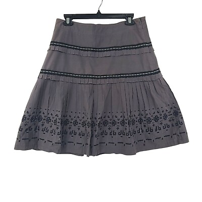 #ad Vero Moda Women#x27;s Piega Skirt Gray Pleated Mini Size 8