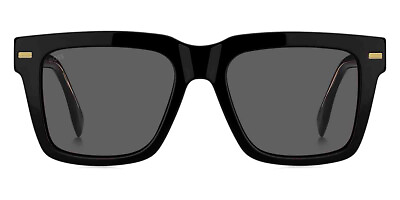 #ad Boss 1442 S Sunglasses Men Black Gray Square 53mm New 100% Authentic