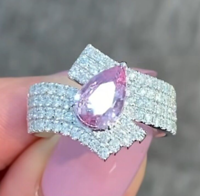#ad Natural Pink Sapphire 14K Solid Gold Diamond Ring All Sizes