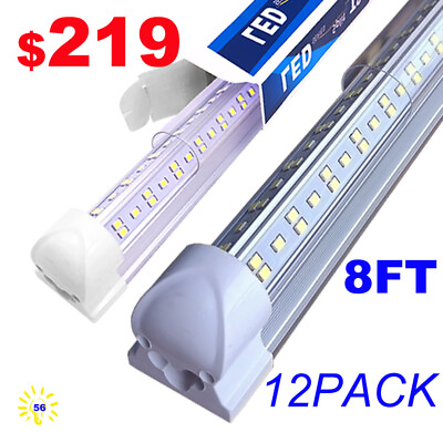 #ad 8FT LED Tube Light Bulbs 12Pcs LED Shop Light Fixture 144W 6500K LED Shop Lights