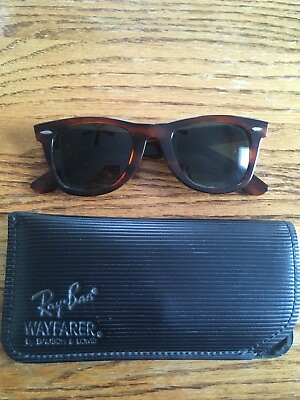#ad Vintage Bamp;L Ray Ban USA Wayfarer 5022 50mm Tortoise Sunglasses EXCELLENT